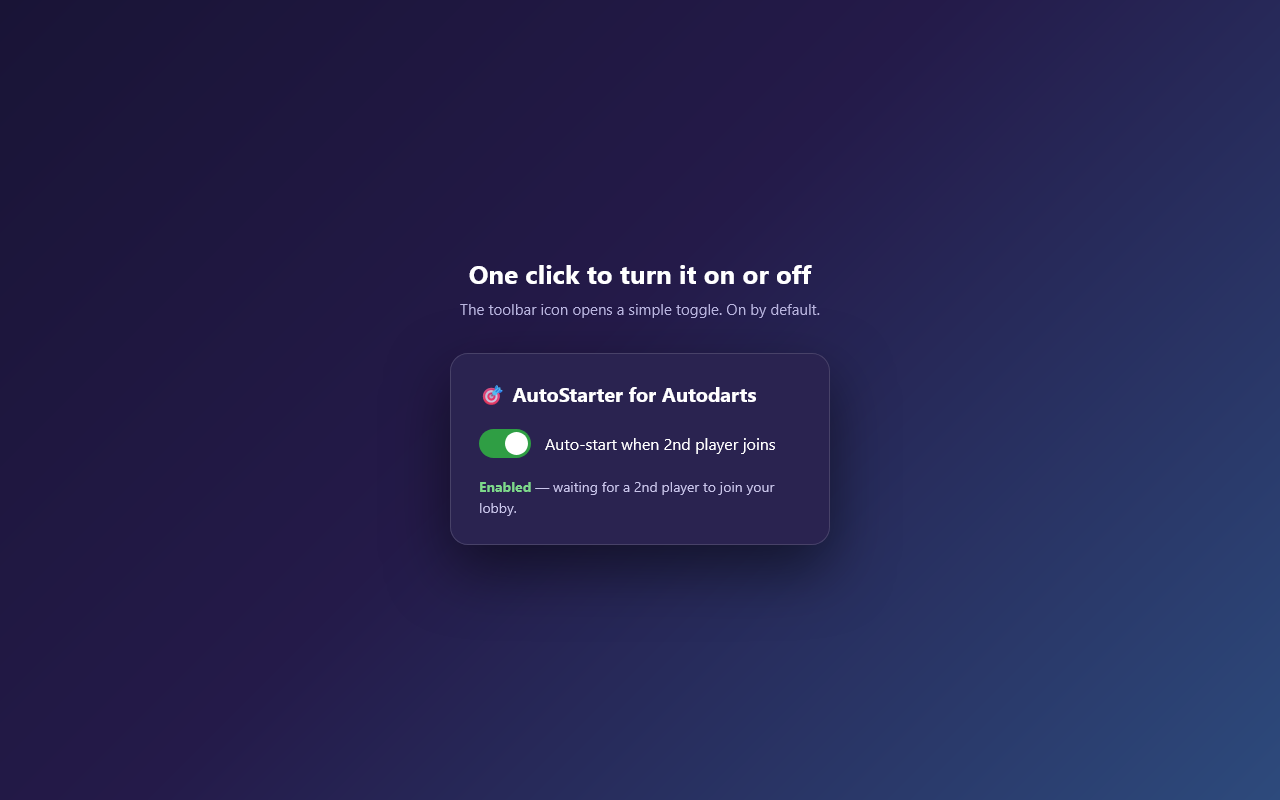 The AutoStarter one-click on/off toggle