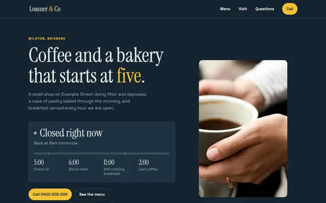 Sample cafe site
