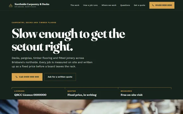 Sample carpenter site