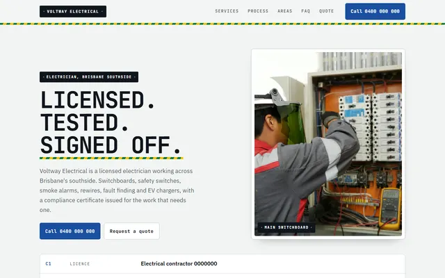 Sample electrician site