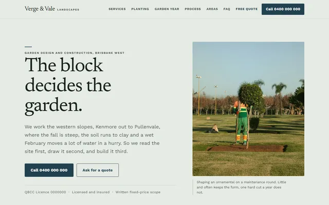 Sample landscaper site